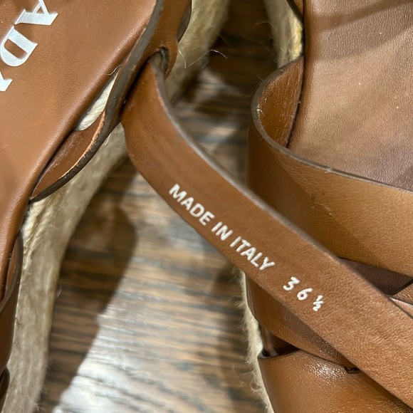 Prada sandals. Size 36.5. Dark brown. Espadrille style. Runs large. - Picture 8 of 13